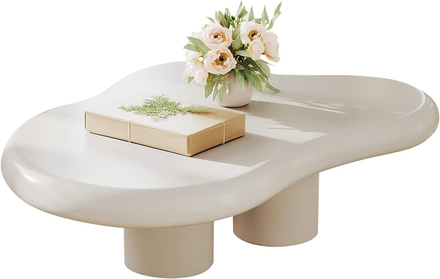 Cloud Coffee Table, Modern White Living Room Coffee Table (White)