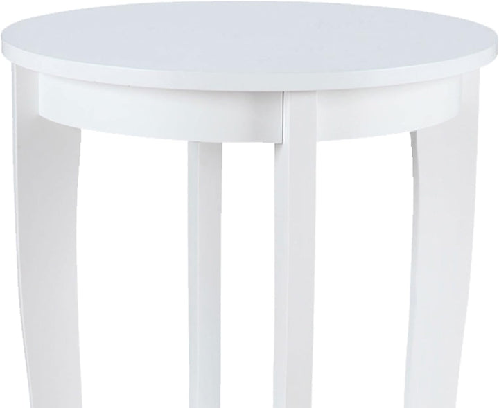 American Heritage Round End Table, White