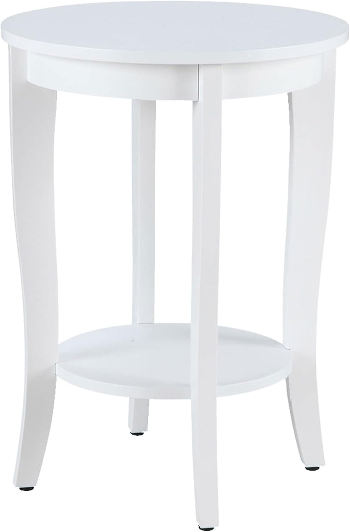 American Heritage Round End Table, White