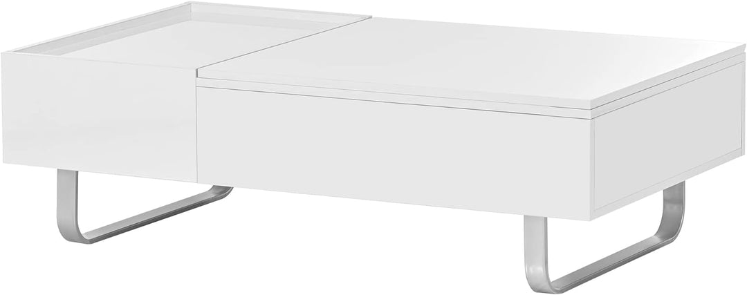 Merax Modern Lift Top Coffee Table with Storage, White