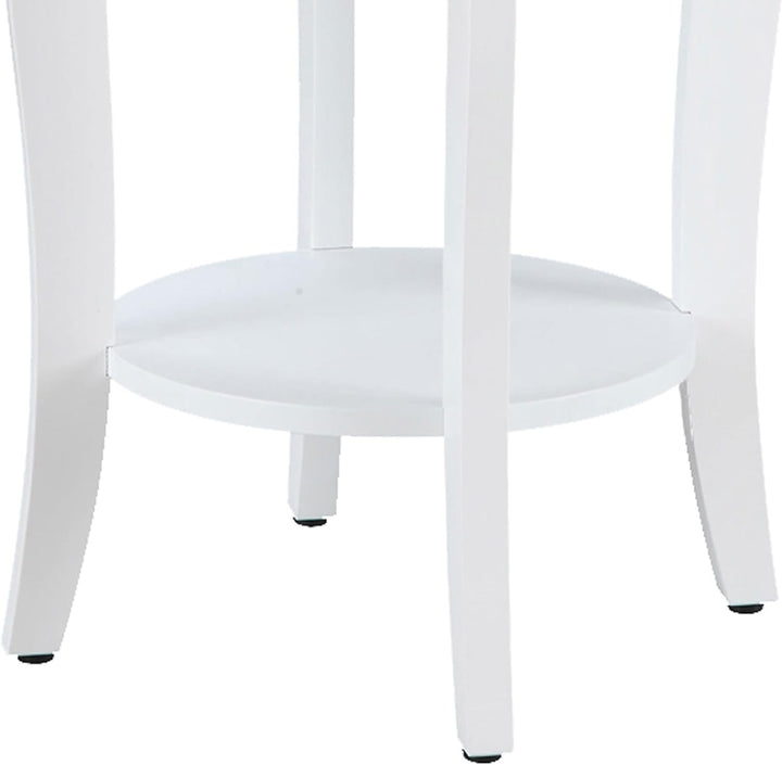 American Heritage Round End Table, White