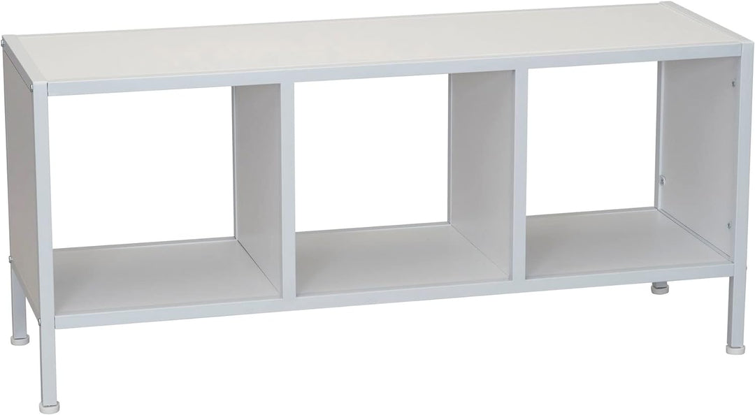 Jamestown TV Stand Coffee Table with Square Cube Storage, Scandinavian White