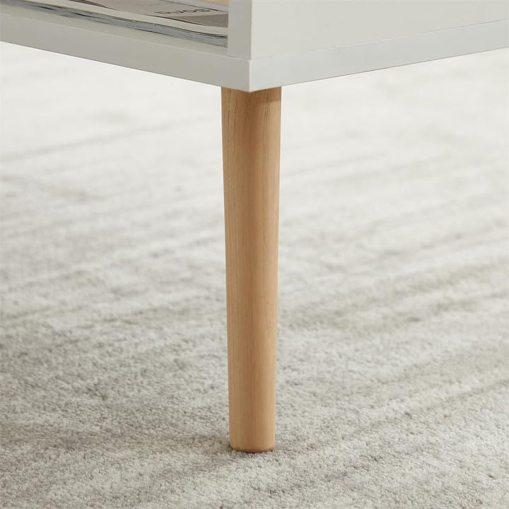 Versatile Coffee Table with Hidden Storage, Wooden Accent Table, White