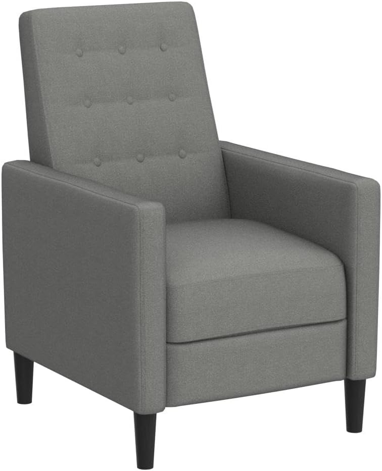 Fabric Recliner Chair Mid-Century Modern Gray