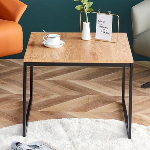 Rustic Coffee Table with Metal Frame, Industrial Wood and Metal Cocktail Table, Natural&black