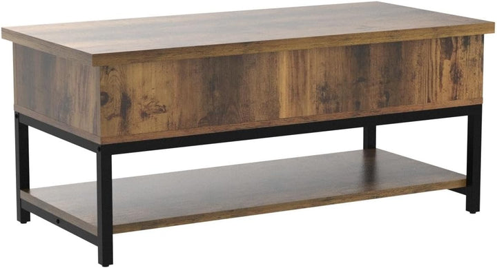 CAPHAUS Lift Top Coffee Table with Storage, Rustic Oak