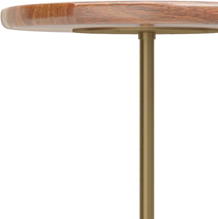 Becker 15" Metal Side Table Natural Living Room