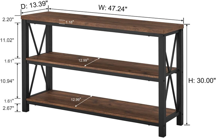 Rustic Console Table, 3 Tier Sofa Table