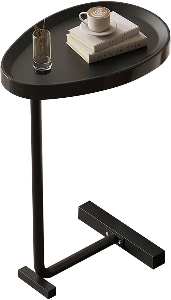 C Shaped Side Table, Compact Coffee Table, Living Room, Black