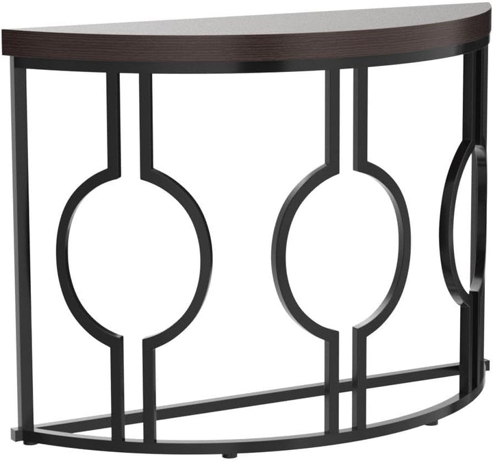 Half Moon Console Table, 43" Industrial Semi Circle