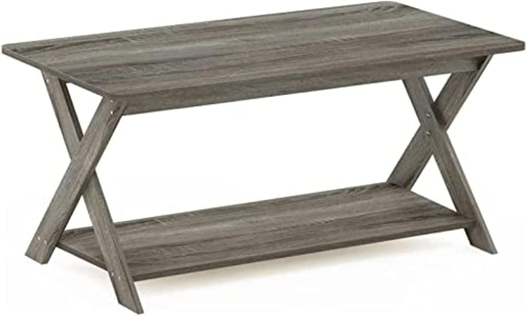 Criss-Crossed Coffee Table, French Oak Grey