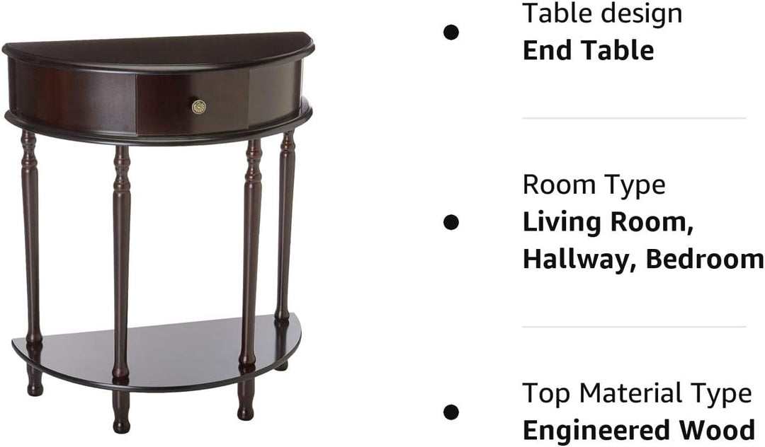 Frenchi End Table/Side Table, Espresso