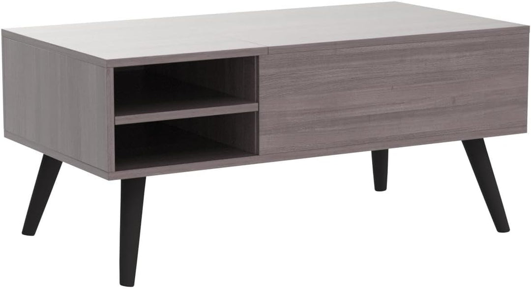 Lift Top Coffee Table with Hidden Storage, Adjustable Shelf, Grey