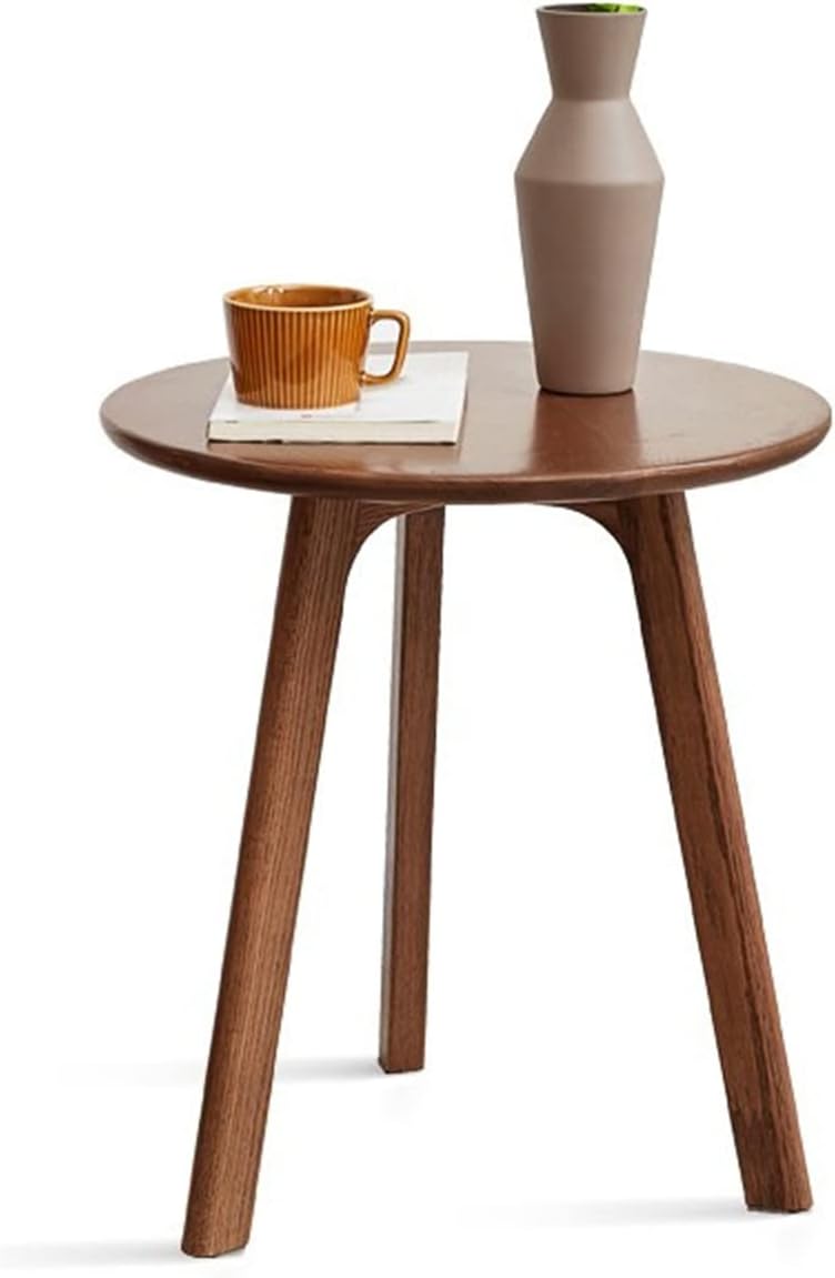 Round Side Table - 100 percent Natural Solid Wood - 3 Legged