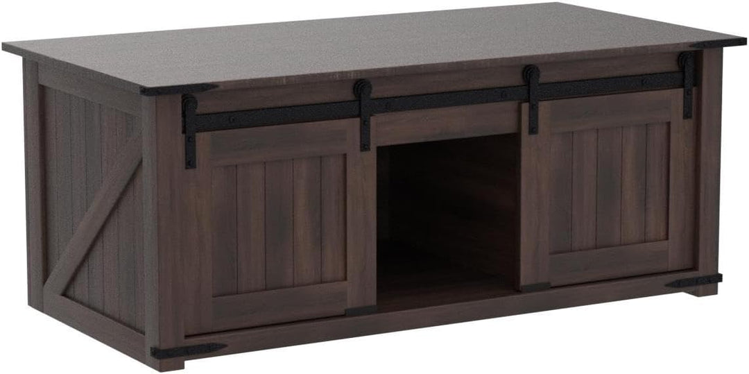 Rustic Farmhouse Lift-Top Coffee Table with Storage, Brown