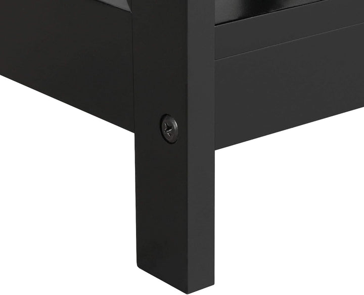 Stylish 2-Tier Wood Coffee Table, X-Shaped Accent Cocktail Table, Black