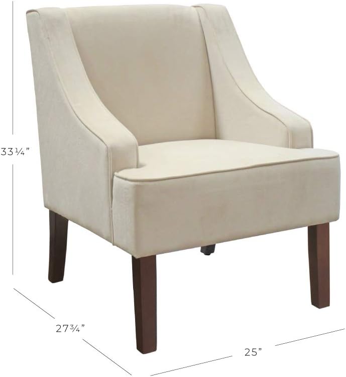 Swoop Arm Living-Room-Chairs Cream Velvet