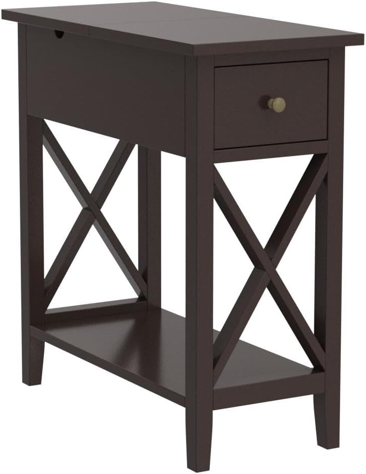 End Table with Drawer, Espresso