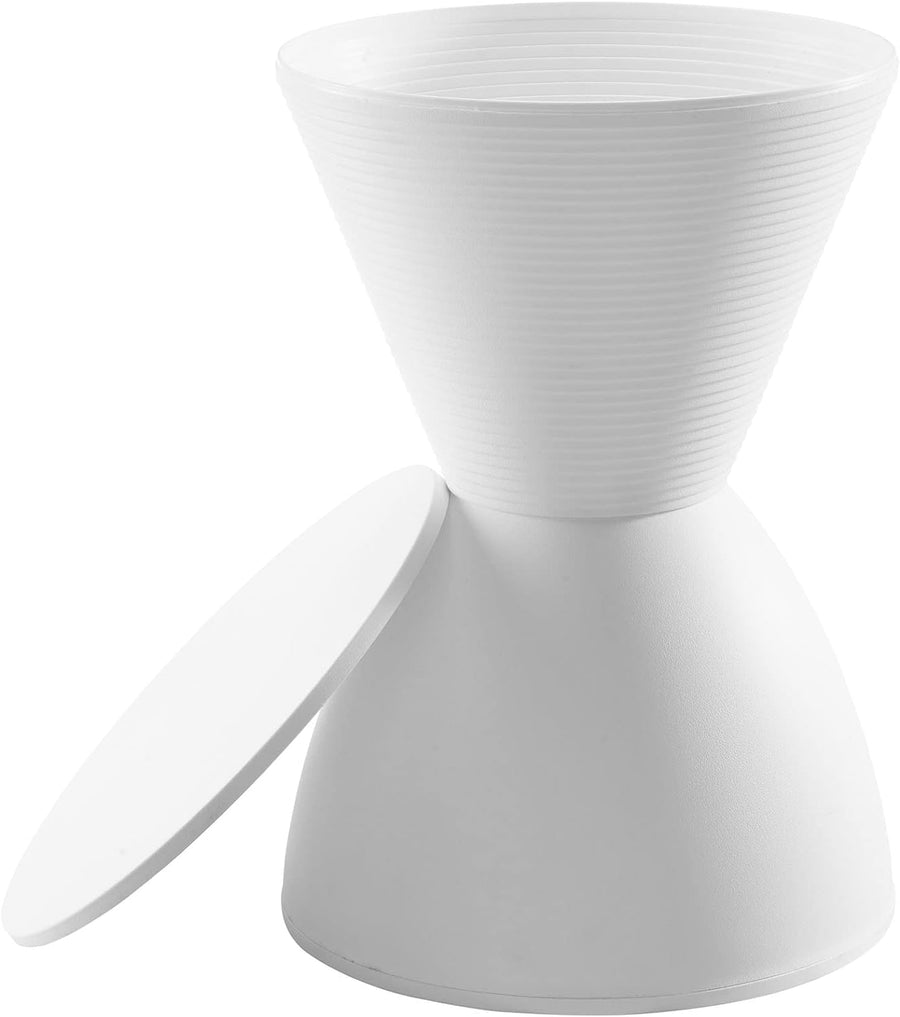 Haste Contemporary Hourglass Accent Stool White