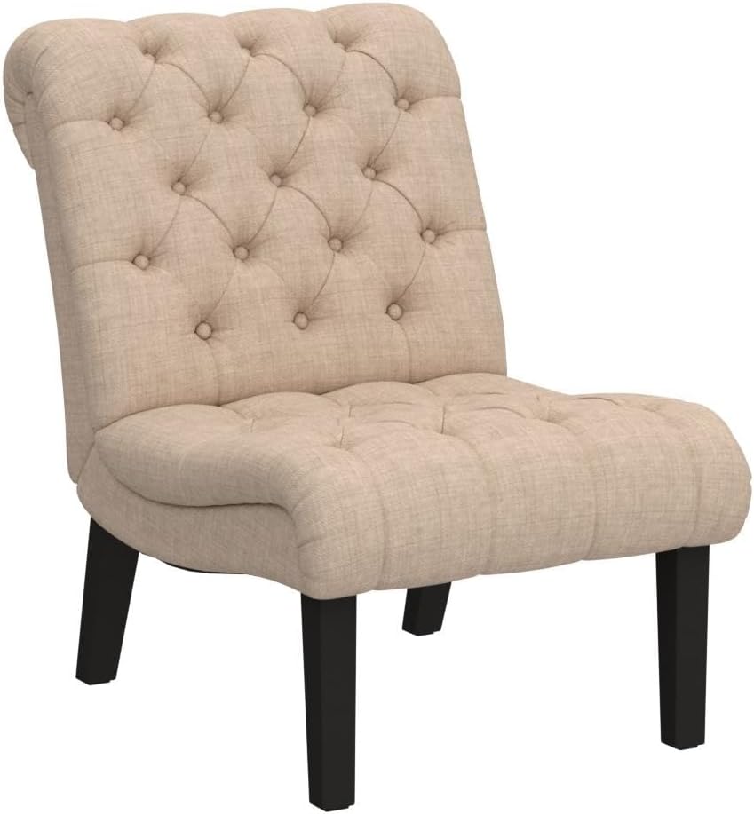 Accent Chairs Set of 2 Button Tufted Chair Khaki