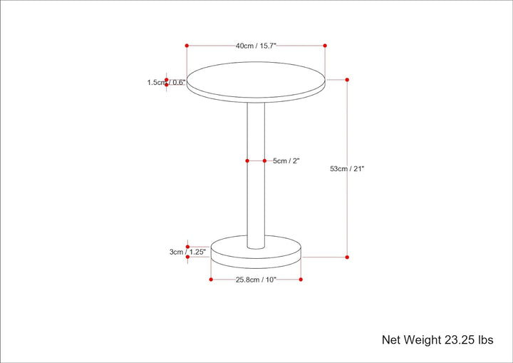 Evans Modern Metal Marble Side Table White