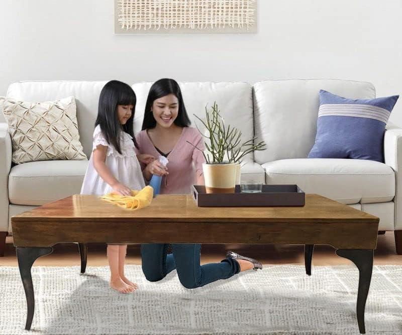 Wooden Coffee Table with Storage for Living Room, Natural Finish