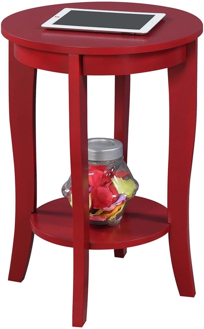 American Heritage Round End Table, Cranberry Red