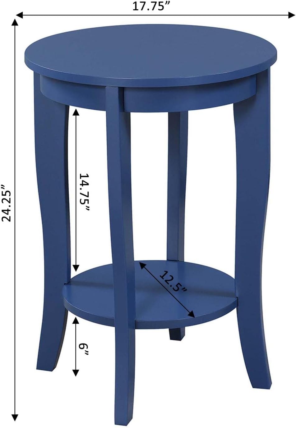 American Heritage Round End Table, Cobalt Blue