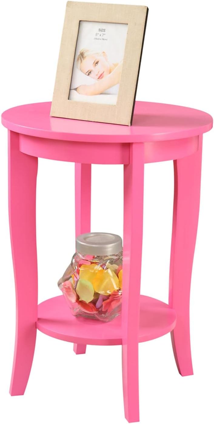 American Heritage Round End Table, Pink