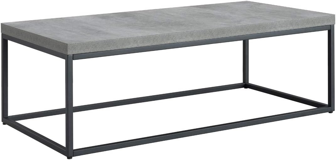 Concrete Coffee Table/Ottoman Center Table, Modern Industrial, Grey Marble