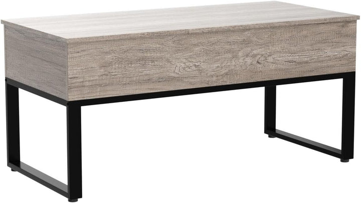 Lift Top Coffee Table with Hidden Storage, Wooden, Gray