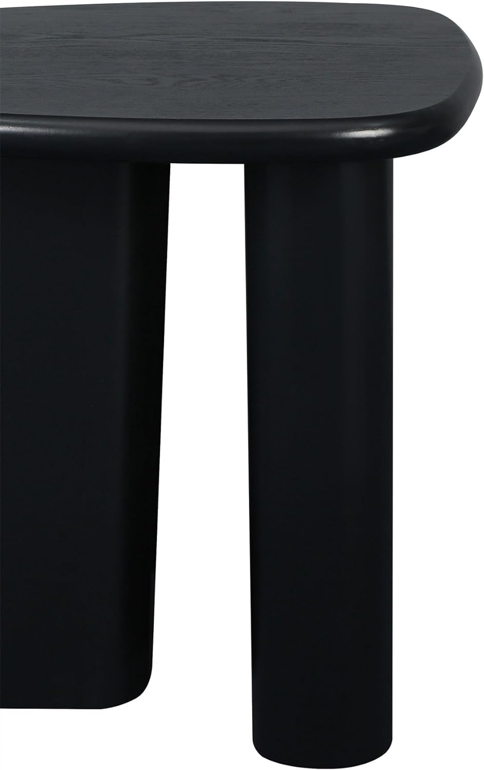 Stylish Mid-Century Tapered End Table, Black Wood Grain Top, A-tapered End Table-black