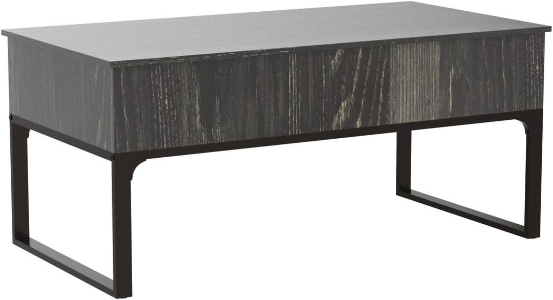 Lift Top Coffee Table with Hidden Storage, Modern Wood Black