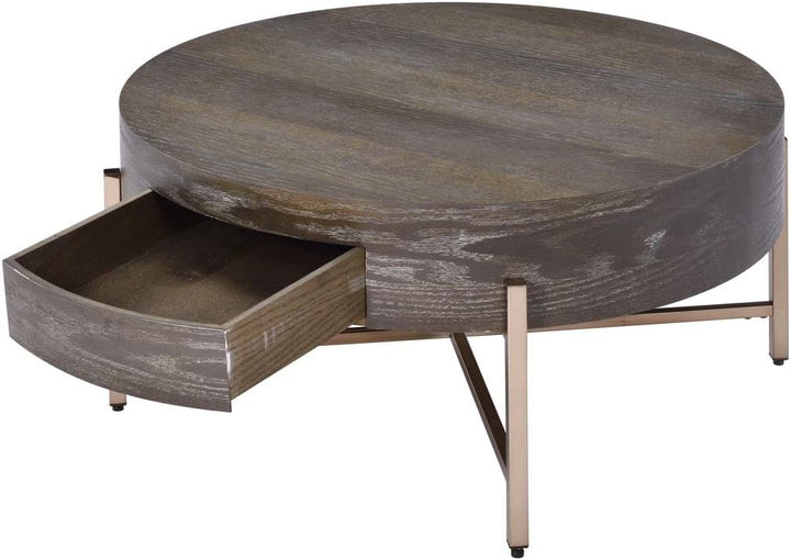 Farmhouse Coffee Table, Modern Circle Coffee Table, Solid Oak