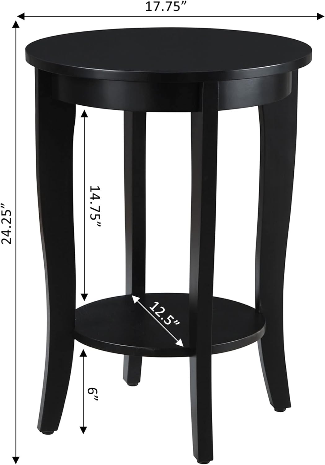 American Heritage Round End Table Black