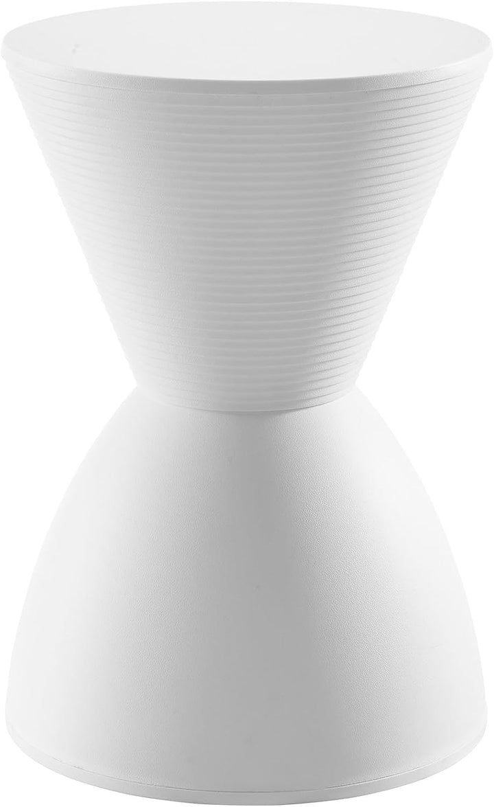 Haste Contemporary Hourglass Accent Stool White