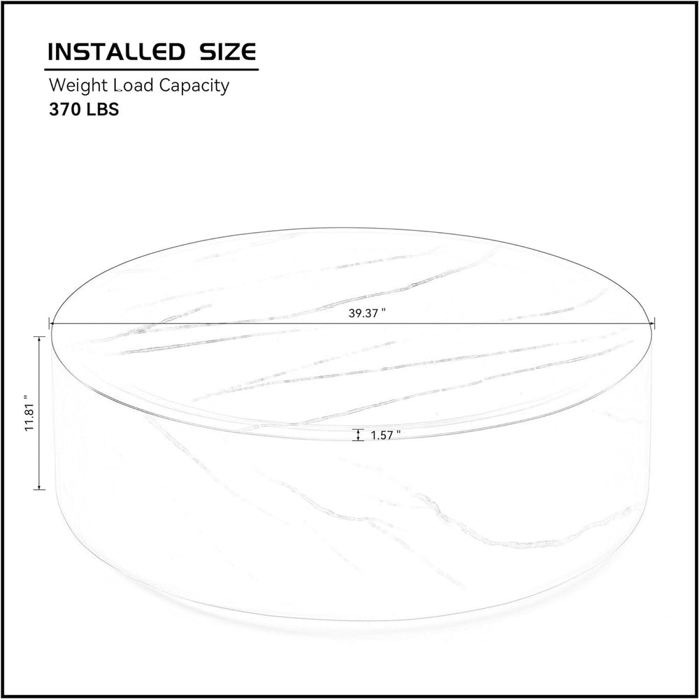 Elegant White Marble Coffee Table, 35.43