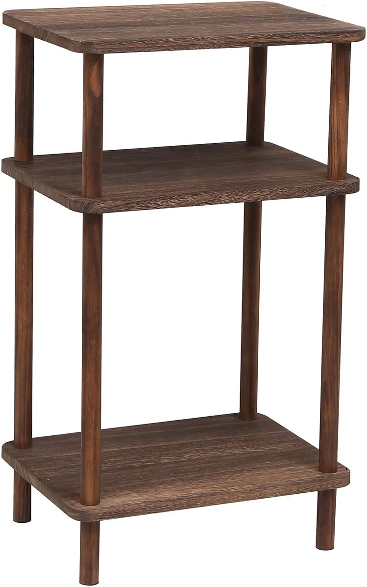 2 Pack Solid Wood End Tables, 3-Tier Side Tables