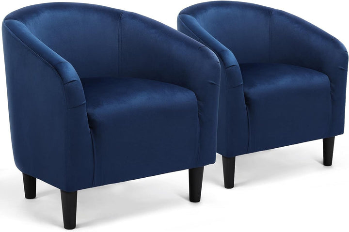 Velvet Accent Chair Set of 2, Navy Blue