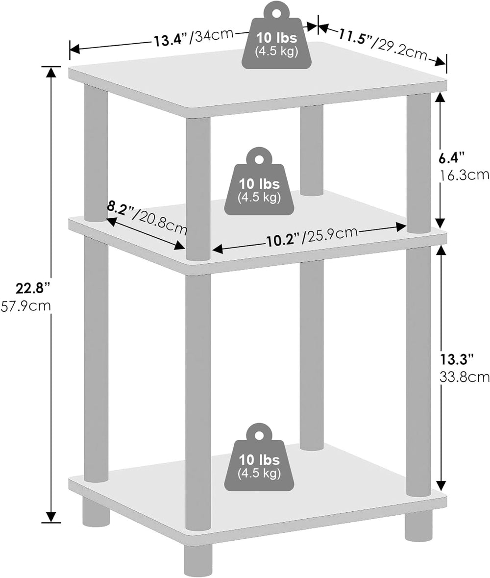 Turn-N-Tube End Table, 1-Pack, 13.4 x 11.5 in