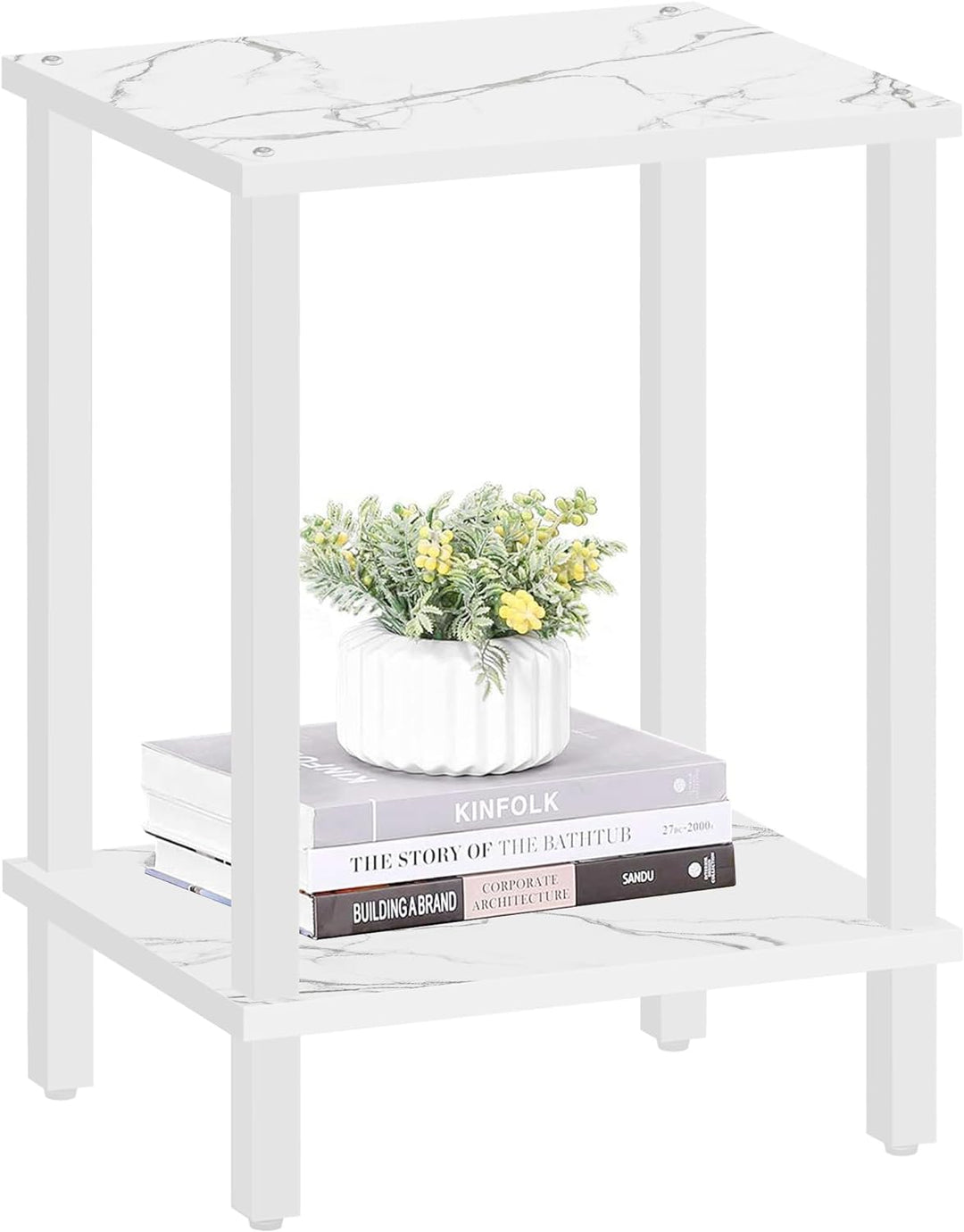 2-Tier Storage Shelf Sofa Table Small Space