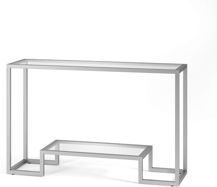 Rectangular Console Table, Entryway Accent Furniture, Satin Nickel