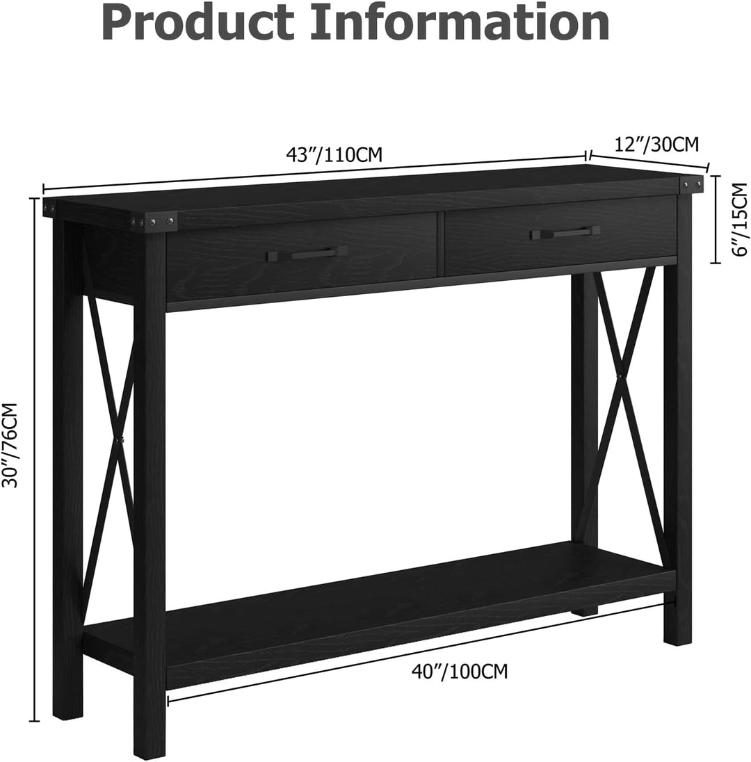 Console Table, Farmhouse Sofa Table, Accent Wood Entryway Table