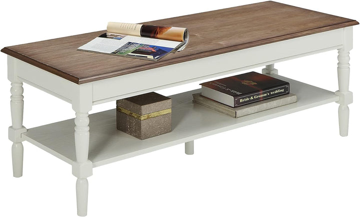 Convenience Concepts French Country Coffee Table, Driftwood/White