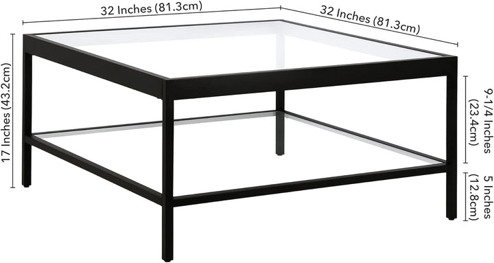 Blackened Bronze Square Coffee Table, 32-inch