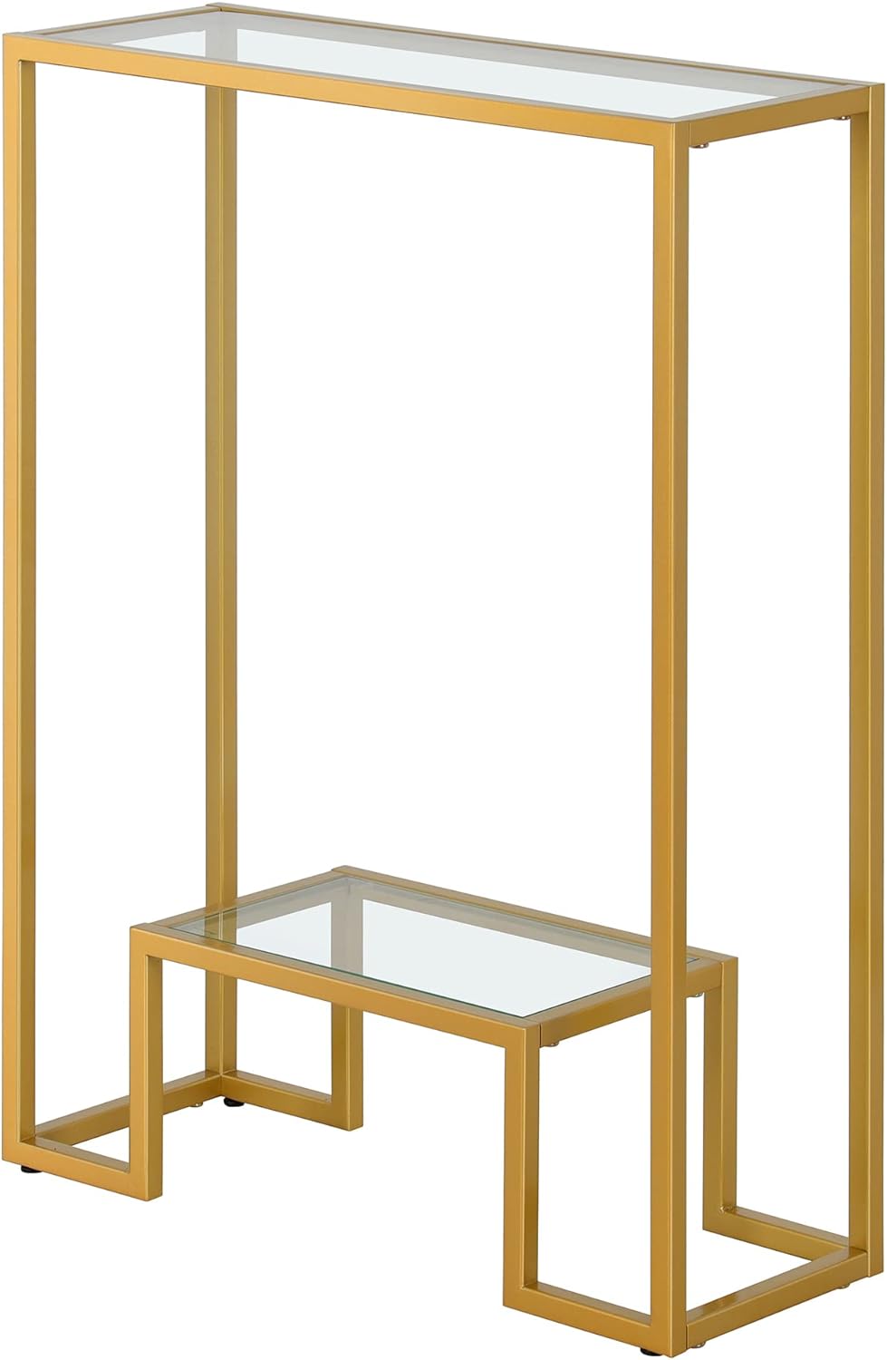 Rectangular Console Table, Wide Entryway Accent Table, Brass