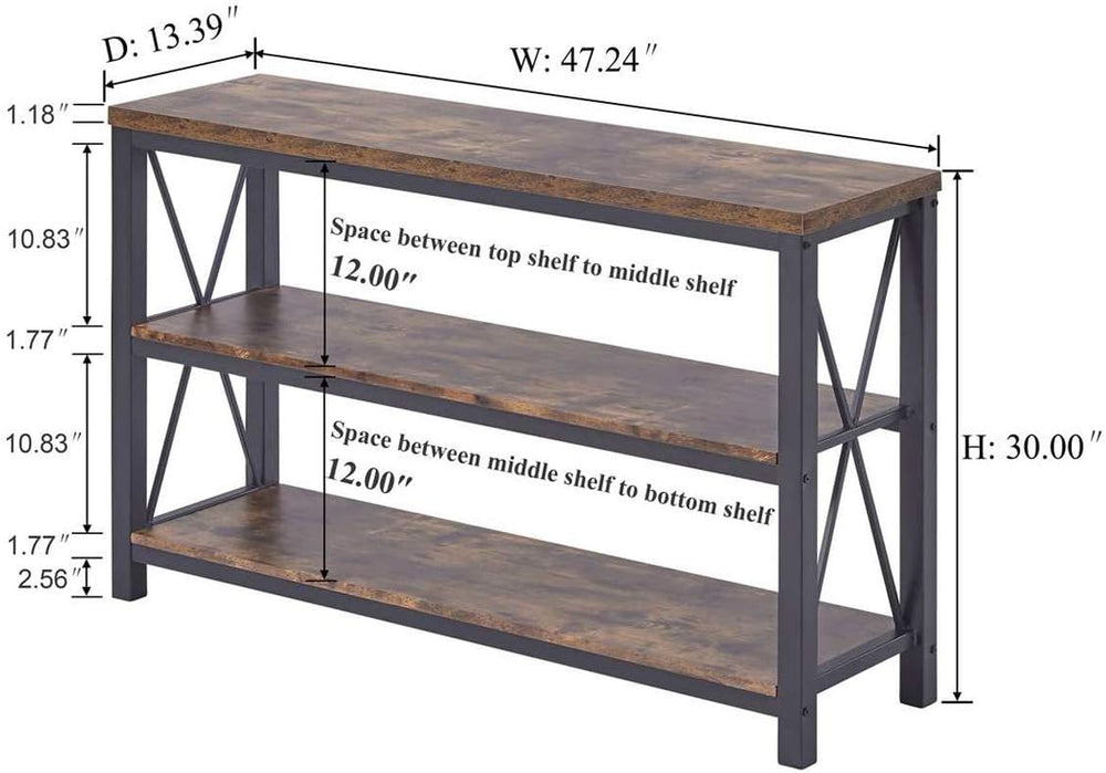 Industrial Console Table 3 Tier