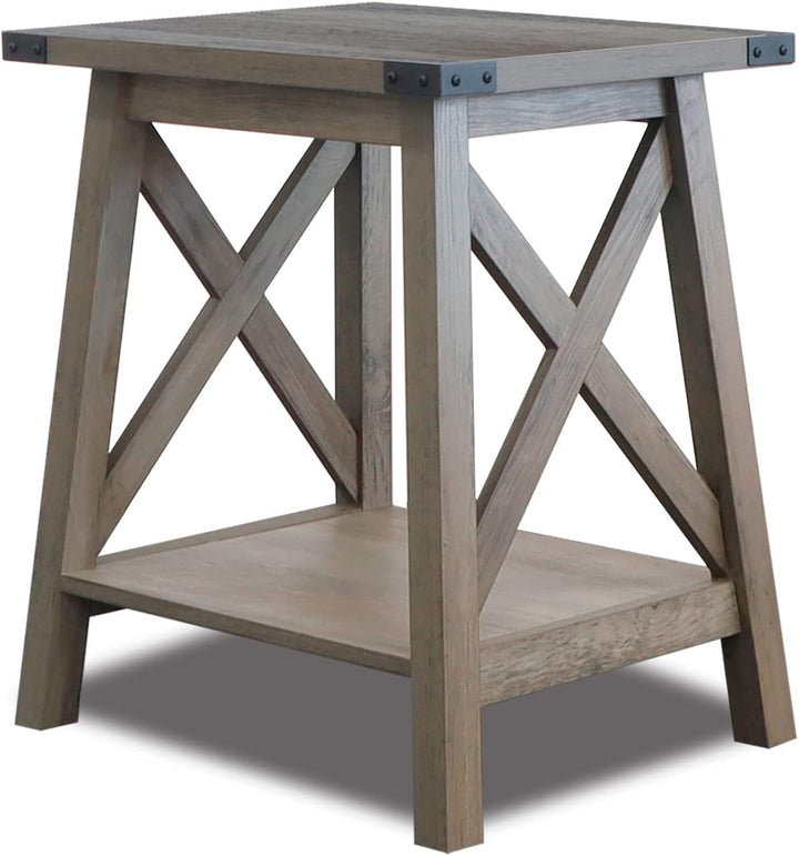 Side Table Farmhouse Wood Nightstand