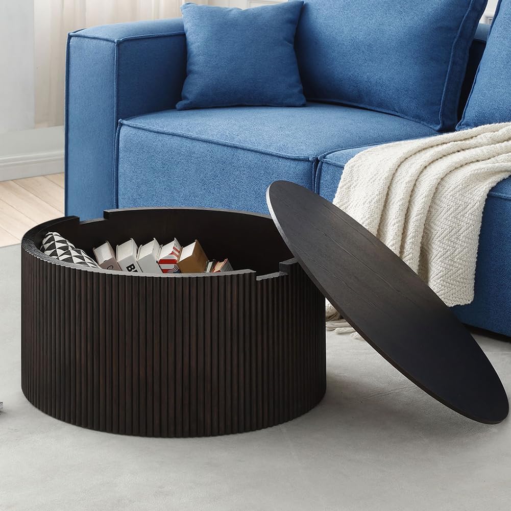 50 Best Coffee Tables for Small Spaces, Wood Drum Side Table