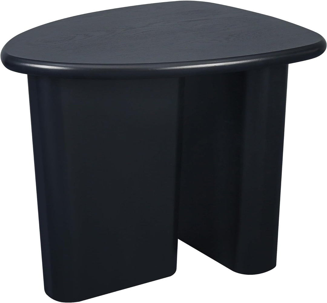 Stylish Mid-Century Tapered End Table, Black Wood Grain Top, A-tapered End Table-black